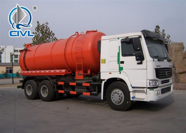 LHD / RHD 6x4 10 Wheels Vacuum Truck / 20 CBM Sewage Pumping Trucks HOWO 336hp Engine Sewage Suction Truck