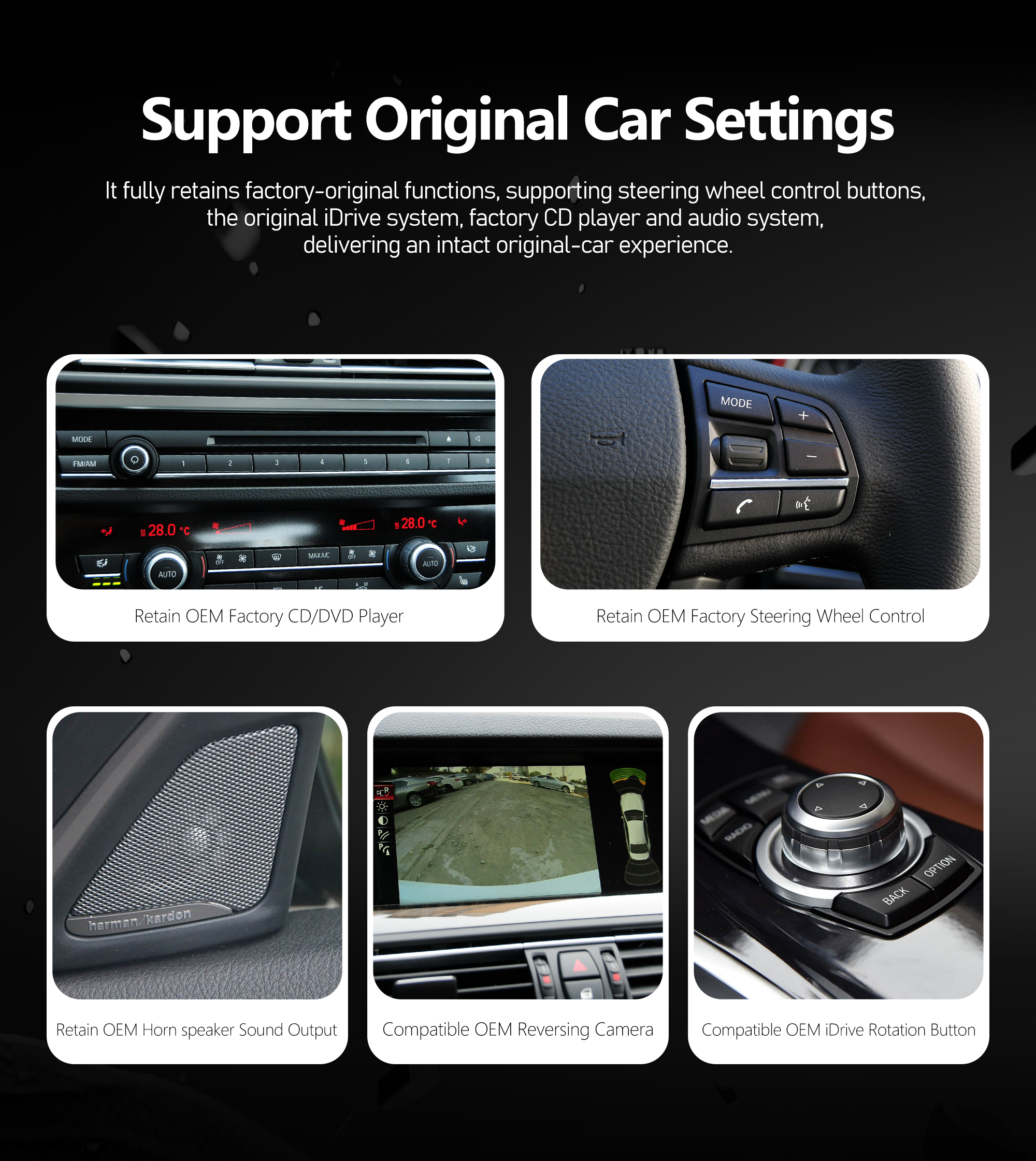 12.3inch OLED Android Touchscreen Car for Player with Frame & Harness for for BMW 5 Series/G382018-2019 Complete Set