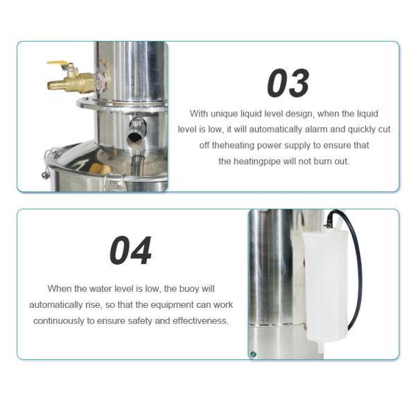 5/10/20L Stainless Steel Water Distiller with Auto Control and Electrothermal Heating