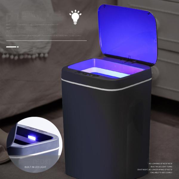 16L Slim Smart Sensor Trash Can Electric Automatic Plastic Garbage Bin Office Kitchen Home Rubbish Dustbin