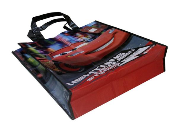 Carton pattern  colorfulshining coated 100% enviromental non woven fabric reusable carrier bags, white 80gsm