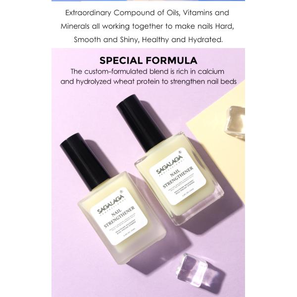 Obtenez des ongles forts et résistants avec notre durcisseur pour ongles certifié MSDS, traitement au gel d'acier