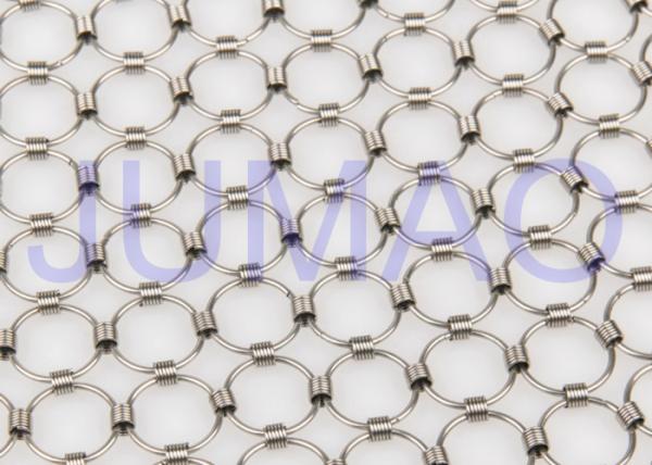 Shopping Mall Chainmail Mesh Fabric , Colorful Iron Curtains With Metal Rings