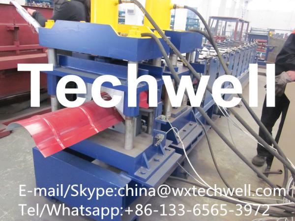 Roof Ridge Cap Cold Roll Forming Machine with HRC 50-60 Cutting Blade