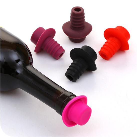 High Quality Hat Shape Silicone Wine Bottle Stopper/Novelty Food Grade Wine Bottle Stopper