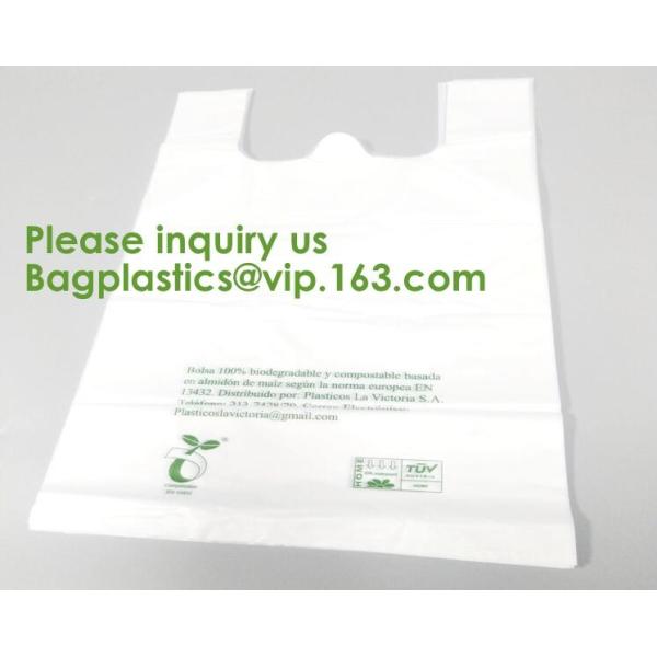 Biobased Compostable Vest T-shirt Handle Bags,Shopping, Shopper, Singlet, Vest Carrier, Tie handle, Top tie, NIce Day