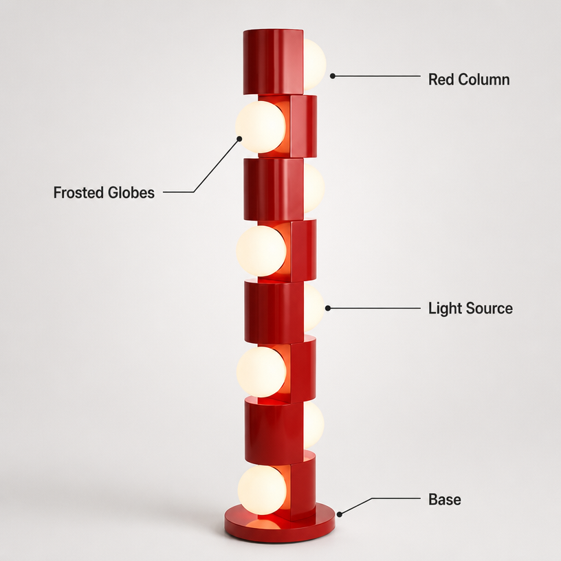 JYLIGHTING Modern Stacked Sphere Iron Floor Lamp, Decorative Multi‑Bulb Vertical Standing Lamp for Home Living Space and Boutique Display Area