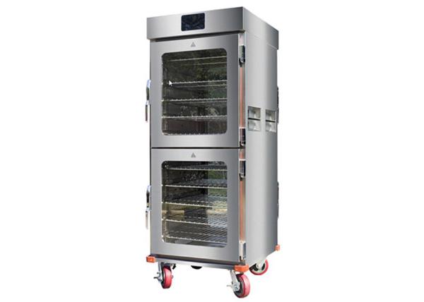 Bandejas móveis do carro 10 do aquecedor do alimento da porta de vidro da mostra de JUSTA quatro do aquecedor de comida
