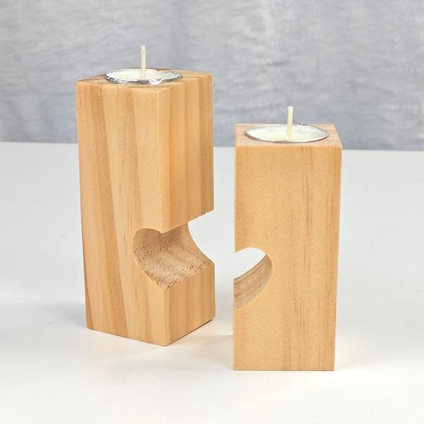 Décoration ambiante en bois écologique avec bougie de sublimation