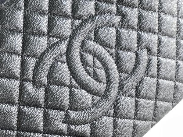 Large Chanel Lychee Leather Caviar Grand Shopping Tote GST Bag