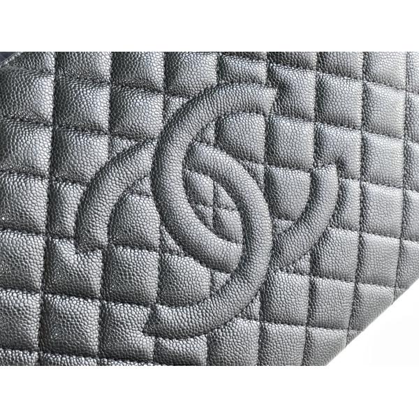 Large Chanel Lychee Leather Caviar Grand Shopping Tote GST Bag