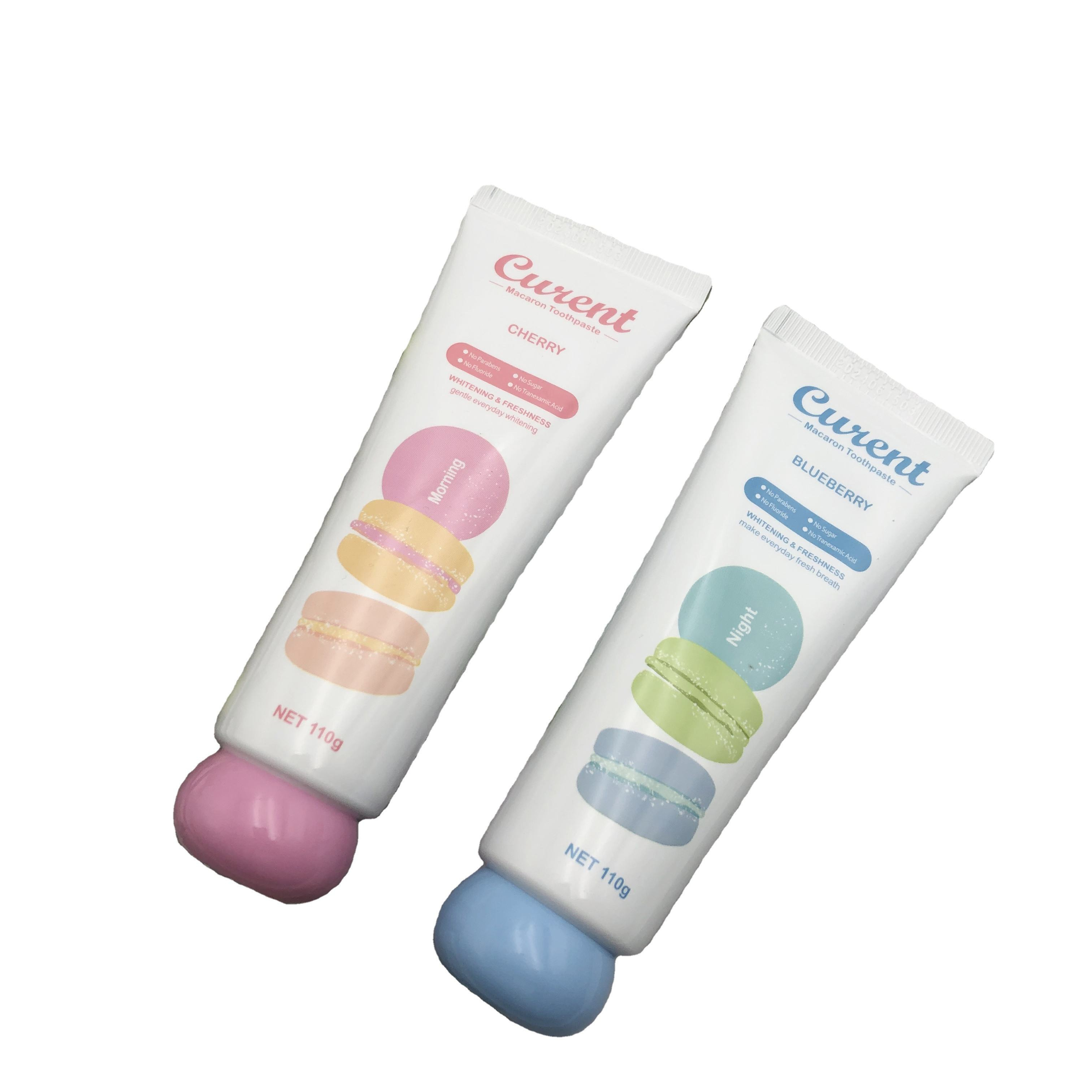 Whitening Macaron toothpaste with cavity protection ingredients supports enamel