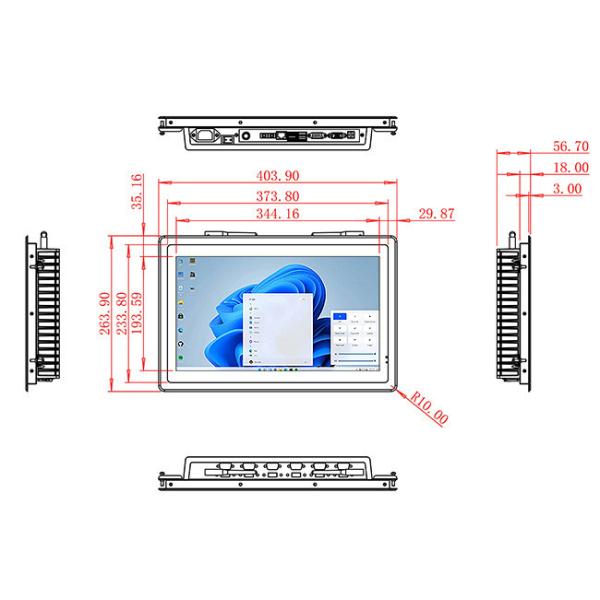 15.6-Inch Slim Windows Display for Factory Dashboards and Security Systems