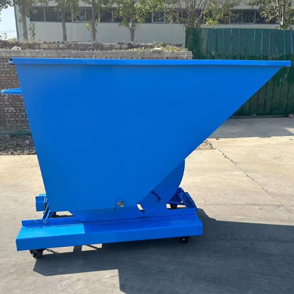 Heavy Duty Self Dumping Scrap Hoppers , Mild Steel Forklift Waste Tipping Bin