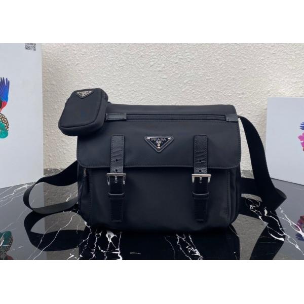 Triangle Logo Luxury Canvas Bag , Adjustable Nylon Shoulder Strap Luxury Messenger Bag