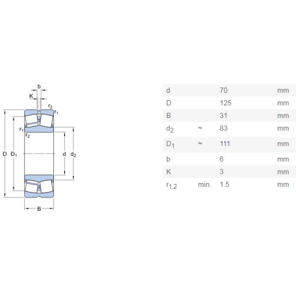 22214 70*125*31 Self Aligning Spherical Roller Bearing , Vibrating Screen Bearing