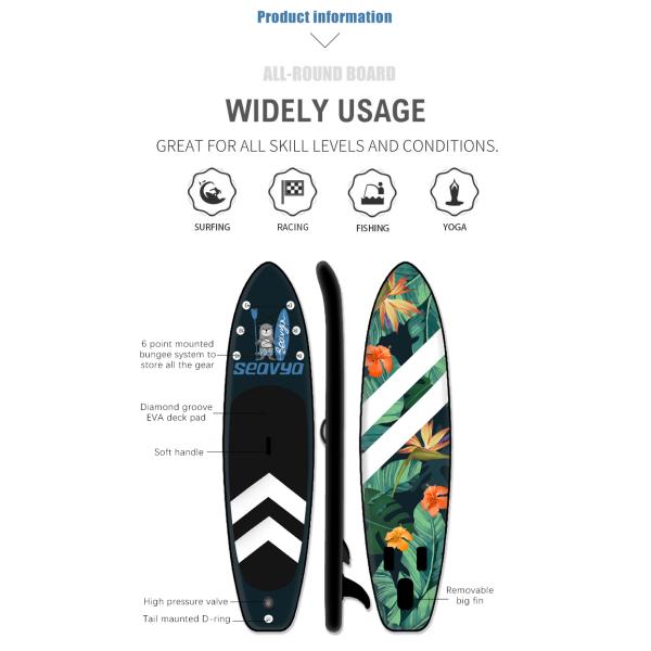 Ocean Waters Inflatable Stand Up Paddle Board Surfboard Surfing Light Weight