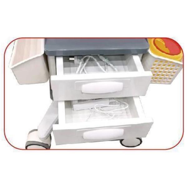 Chariot de poste de travail médical sans fil en ABS pour le traitement d'urgence en milieu hospitalier pour les soins infirmiers