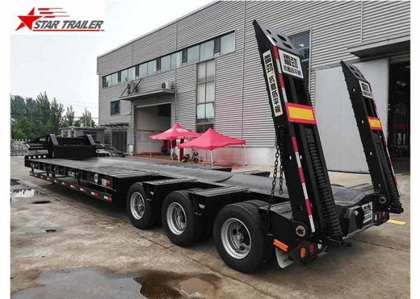 3 Line 6 Axles Hydraulic Low Bed Trailer For Heavy Machinery Transporting