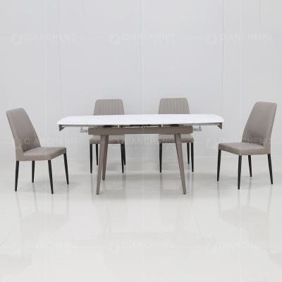 Grupo telescópico da mesa de jantar de Seater da mobília de aço moderna 4 da casa 1.1CBM SS