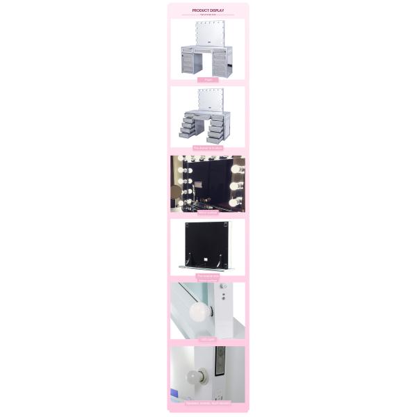 OEM Durable Dressing Room Illuminated Cosmetic Beauty Vanity Mirror with LED Lights