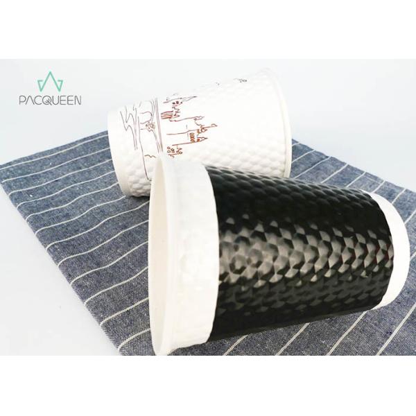 White / Black Simple Design Disposable Hot Tea Cups , Take Out Coffee Cup Water Resistant