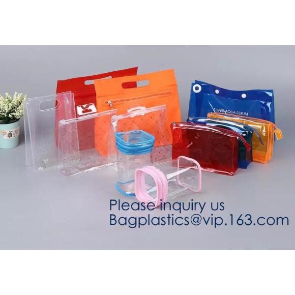 Small Clear PVC Waterproof Bag with Zipper Closure, Mini Portable Transparent Plastic Organizer Pouch for Cosmetic, Make