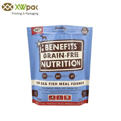 Plastic Zipper Sealed Pet Food Packaging Stand Up Pouch Dog Treats Custom Printing