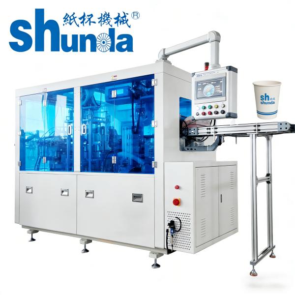 160 pcs/Min Servo Paper Cup Machine with Hot Air & Ultrasonic Sealing, Ideal for Cold Drinks