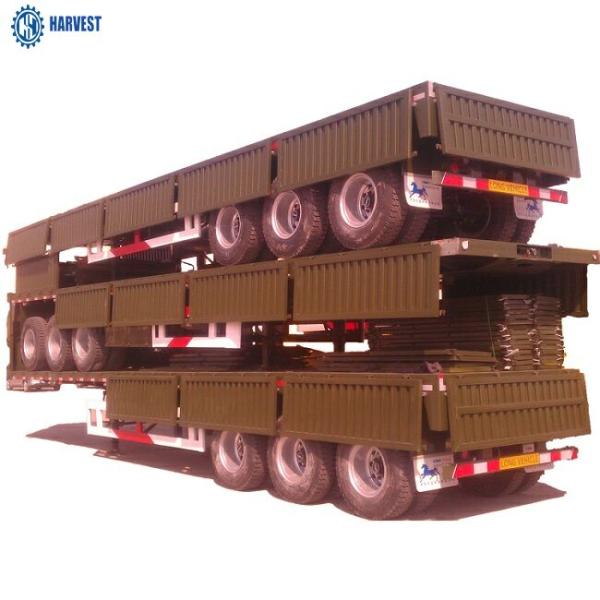 CIMC 3 Axle 60 Ton 1100R20 Tire Flatbed Semi Trailer