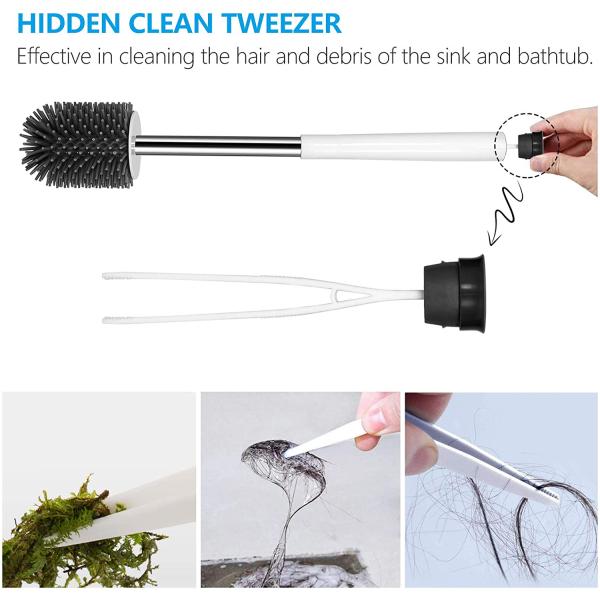 Держатель щетки туалета 6.7*6.7*7.3 установил с щипчиками очищая 10,9 унции