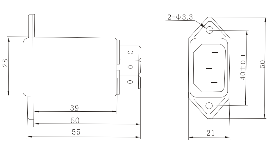 Серия DAI1 IEC Type Socket EMI однофазный фильтр мощности 1A 3A 6A 10A