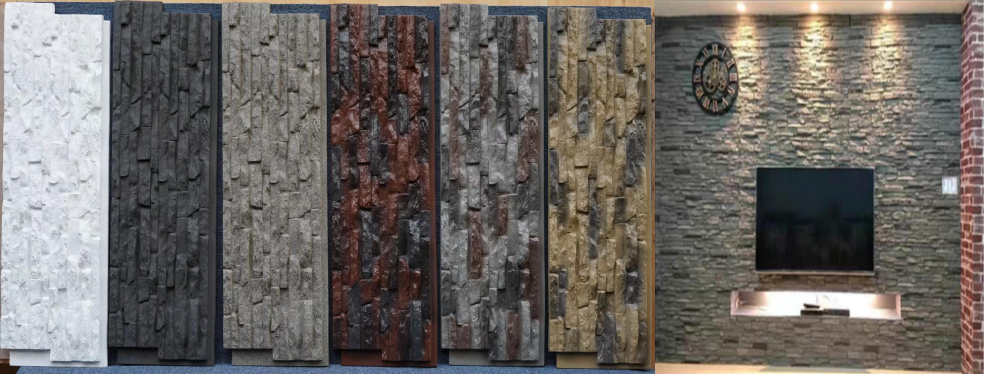 Lightweight PU Stone Wall Panel Waterproof Fire Resistant 3D Rock Veneer Cladding