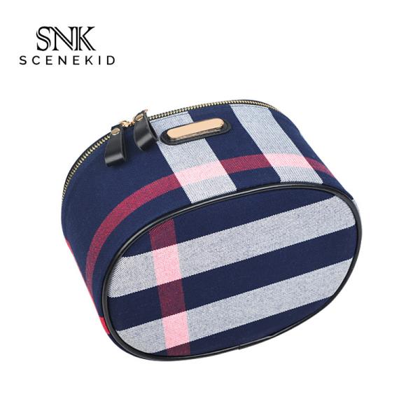 Waterproof Canvas Handle Cylinder Makeup Cosmetic Bag Case for Travel