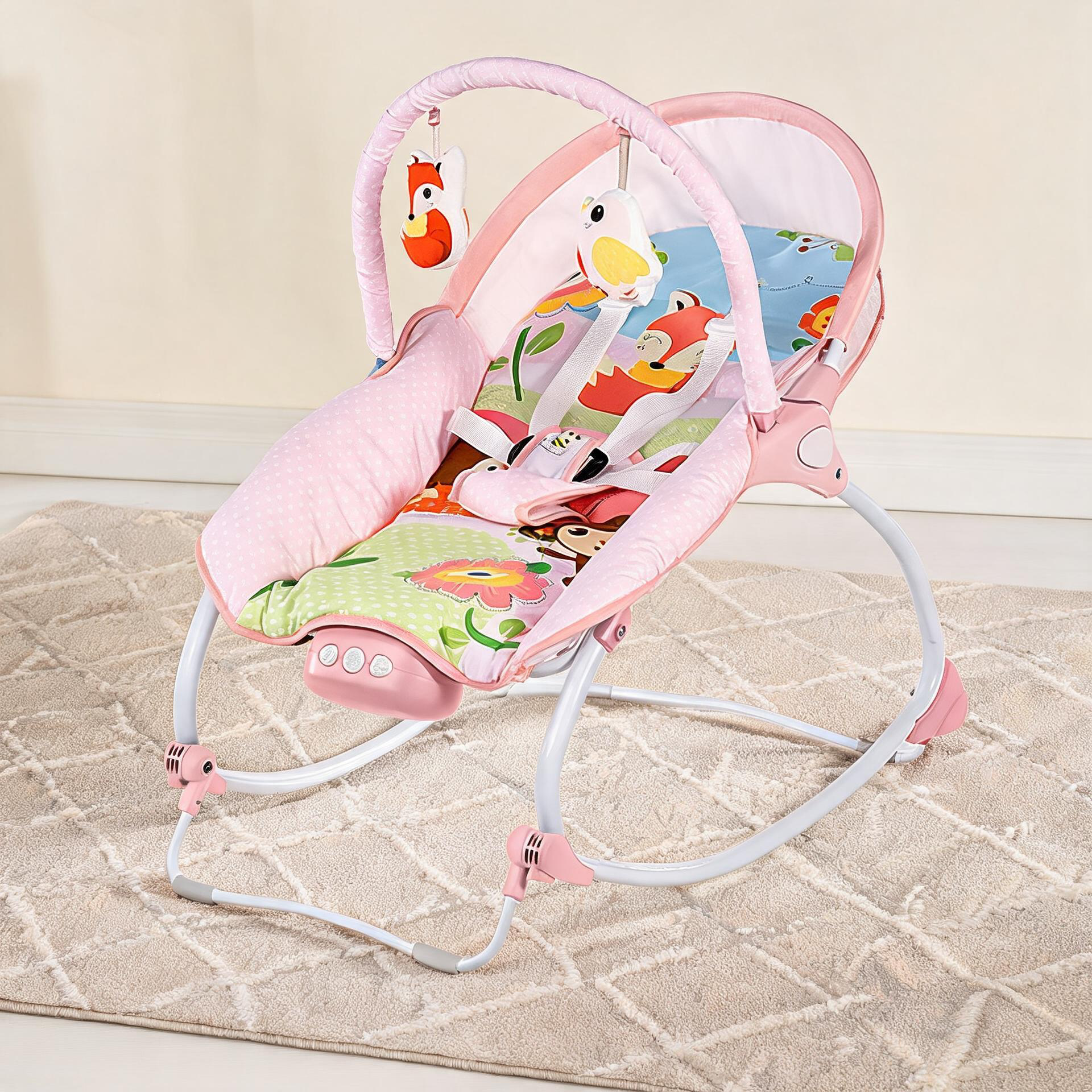 Baby Bouncer Rocker Chair with Music & Hanging Toys | Portable Newborn Infant Swing for Wholesale OEM ODM