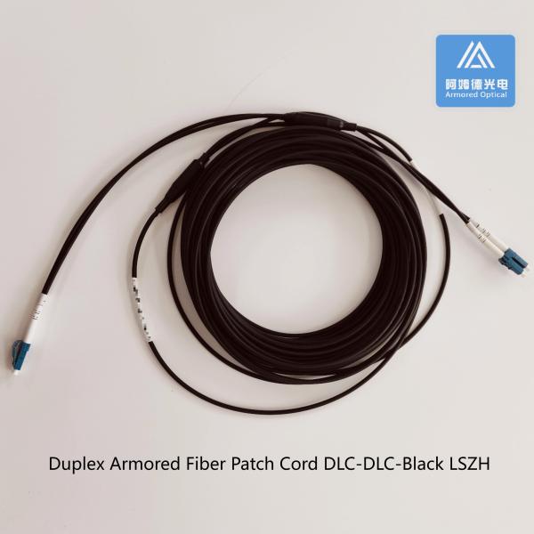 Duplex Armored Fiber Patch Cord DLC-DLC-20M  3.3mm Black LSZH Patch Lead