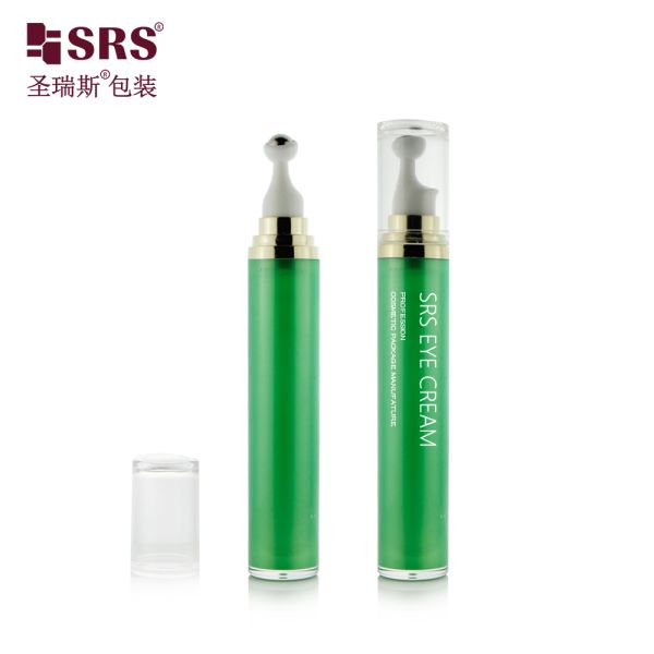 Massage Roller Acrylic Bottle Blue Green Pink Face Eye Cream Bottle With Pump Roller Bottle