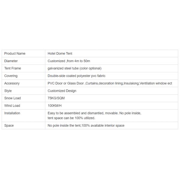 Гостиничная декорация Надувная круглая купольная палатка
