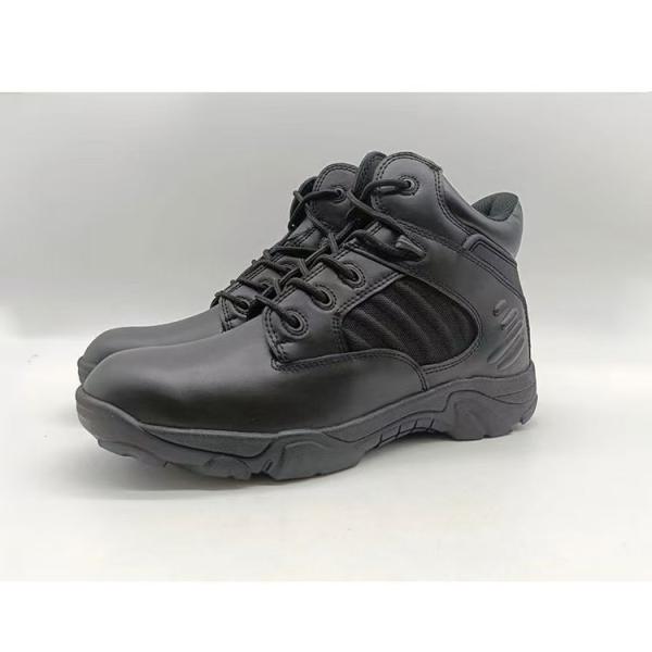 Mens Outdoor Hiking Boots Breathable Mid Top Work Shoes With Side Zipper