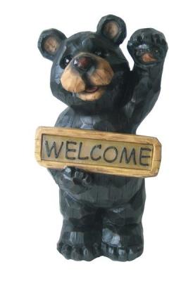 Cute Standing Bear Welcome Solar Garden Lights Animals With White Light