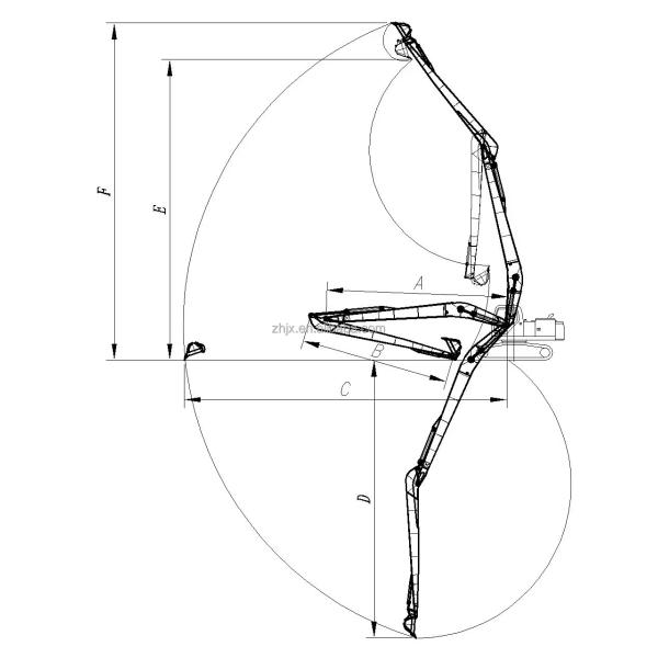 Pelle hydraulique Hitachi à bras long de haute qualité à vendre Pelle hydraulique à bras long de 12 à 14 tonnes
