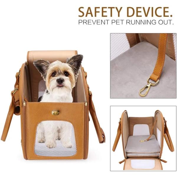 сумка кота собаки перемещения 45L портативная мягкая проложенная кожаная складная