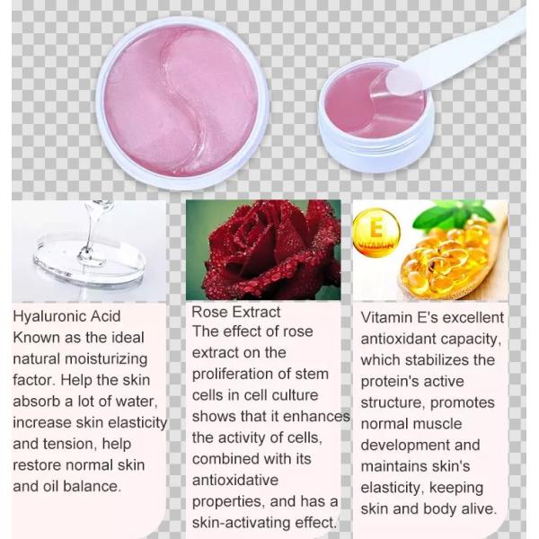 Private Label Rose Crystal Collagen Eye Mask / Anti - Wrinkle Under Eye Gel Pads