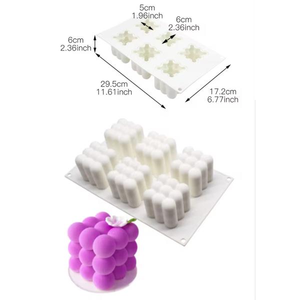 3D Bubble Mould Candle Molds Rubiks Silicone Ice Cube Mold Cake Mold