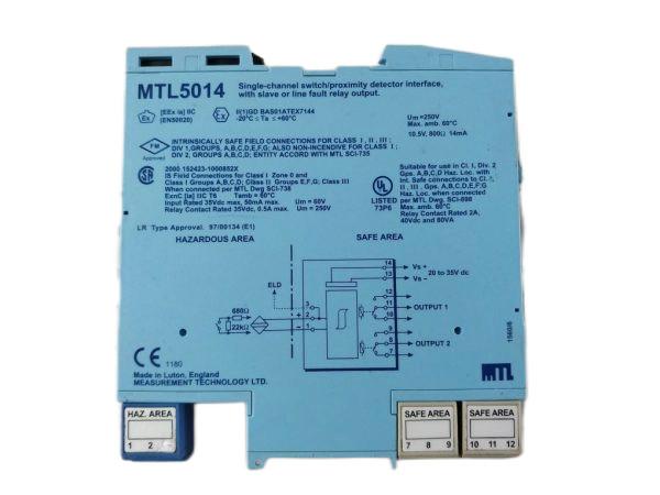 MTL5014 NAMUR Proximity Detector Interface for Hazardous Areas