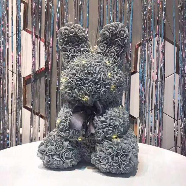 Easter Gift Rose Bunny Wholesale PE Roses Bear with More Colors Bear Roses for Christmas Gift