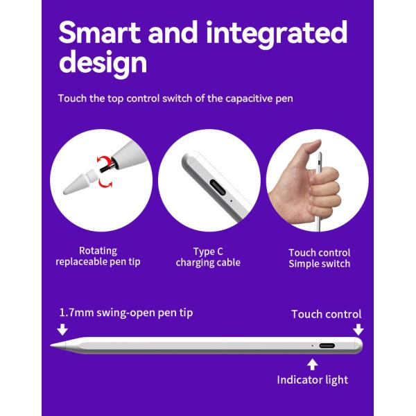 Magnetic Attachment Tilt Bold Palm Rejection Stylus For Ipad 2018