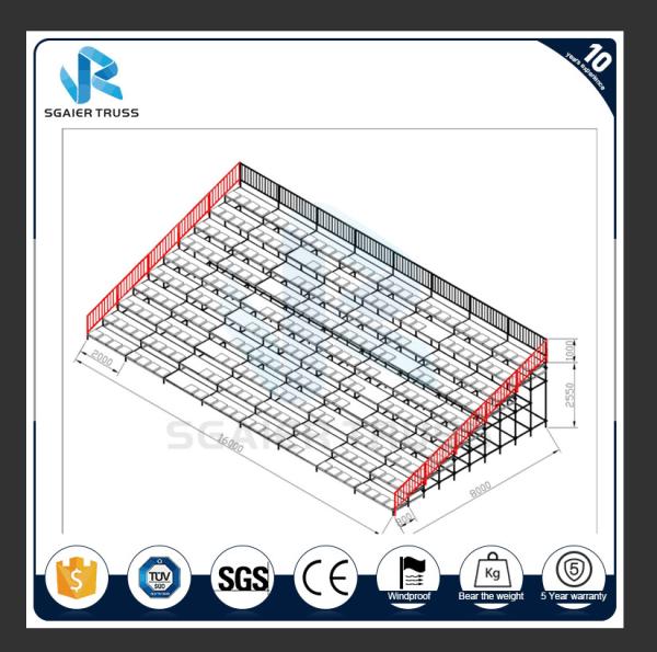 Temporary 2 - 20 Rows Steel Grandstand Chair System For University Event