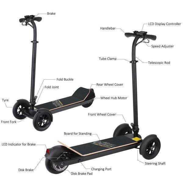 3 Wheels Powerful Electric Scooter 500w Power 120kg Max Loading Mobile Electric Scooter