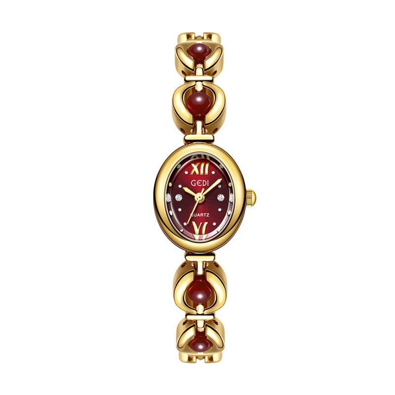 ladies diamond watch, gemstone dial watch, slim band watch, vintage quartz watch, women jewelry watch